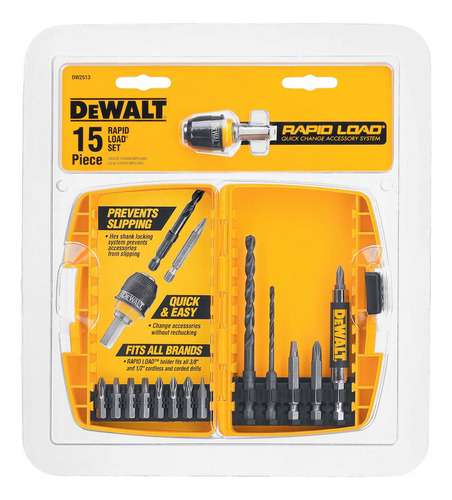 Set De Perforación Y Conducción Dewalt Dw2513 Rapid Load, 15