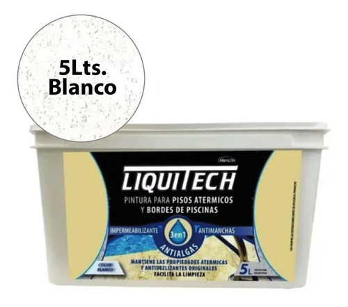 Pintura Pisos Atérmicos Bordes De Piscina X 5 Lt Liquitech 