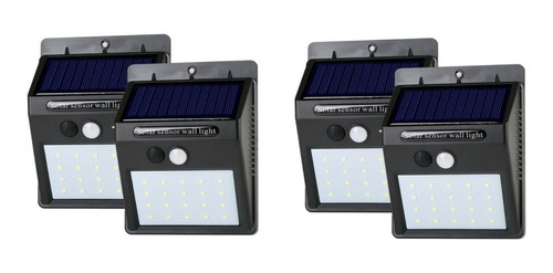 Imagen 1 de 10 de Pack X4 Aplique Reflector Led Panel Solar Sensor Movimiento 