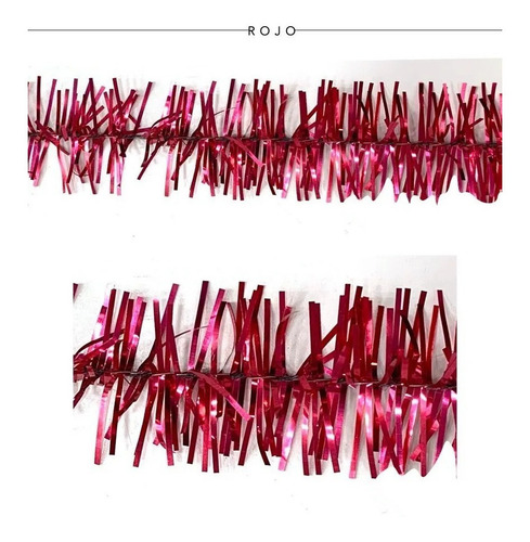 Imagen 4 de 9 de Lameta Colores 6cm Pack X 5 - Boa Guirnalda Deco Navidad