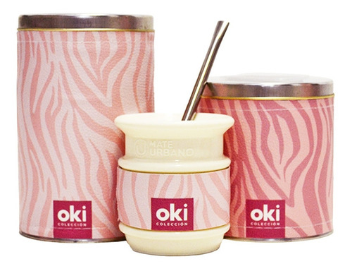 Imagen 4 de 5 de Equipo De Mate Urbano Set Completo Cebra Rosa Animal Print