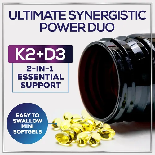 Vitamina D3 5000 Ui Y K2 100 Mcg Cápsulas Blandas 2 En 1 Par