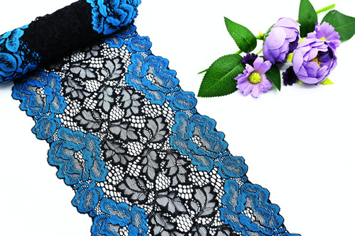 Rollo De Encaje Bicolor Floral De Alta Calidad 7014 Hade