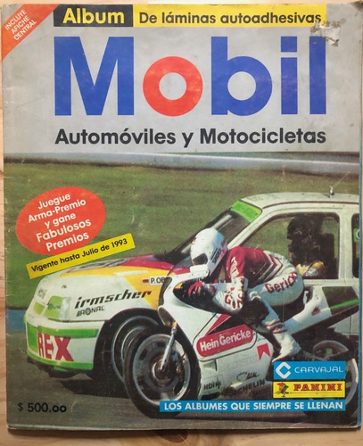 Album De Laminas, Mobil Automoviles Y Motocicletas Panini