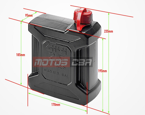 Imagen 2 de 6 de Bidon Combustible Givi Moto 2,5lt Motoscba