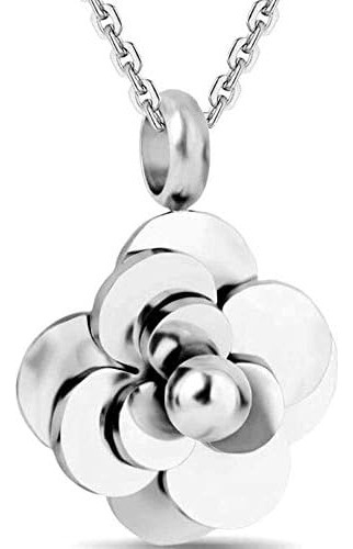 Jude Jewelers Collar De Acero Inoxidable Estilo Flor Con D 