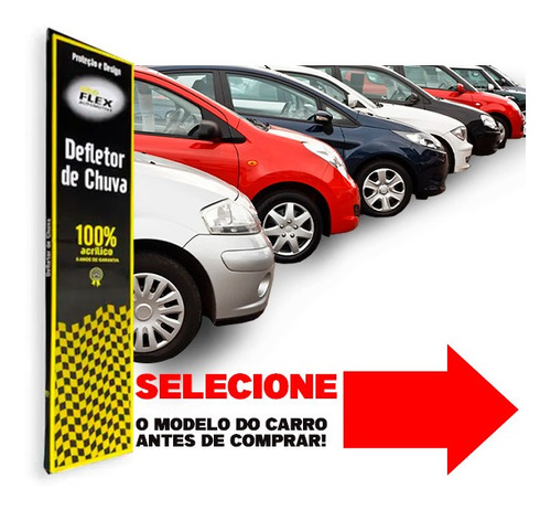 Defletor De Chuva 100% Acrilica Varios Carros Fume 4 Peças