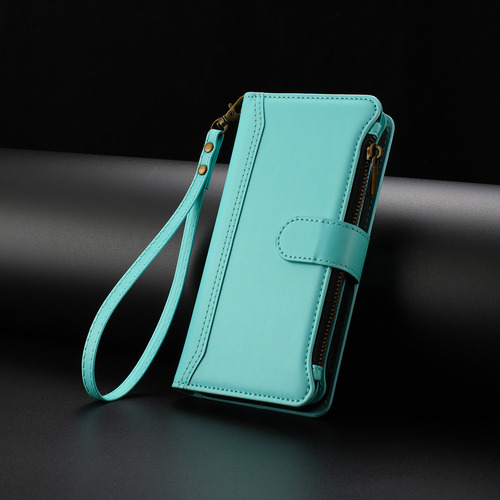 Funda Tipo Cartera De Piel Con Cierre De 9 Ranuras Para Huawei Nova Y70/y90, 6 Colores, Función Atril, Desmontable, Correa De Muñeca