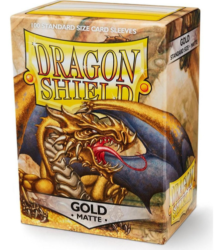 Fundas Mate Dragon Shield 100 Ct Para Cartas Tcg Dorado