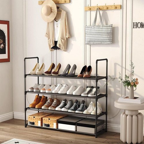 Estante Almacenamiento Zapatos Apilable Ajustable 60cm 4 Niv
