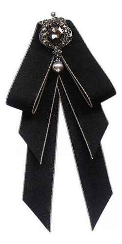 3 Pajarita Preatada Para Mujer, Broche De Estilo Retro Negro