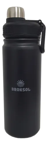 comprar Botella Broksol Fitnes 650 Ml Acero Inoxidable Térmica Negro