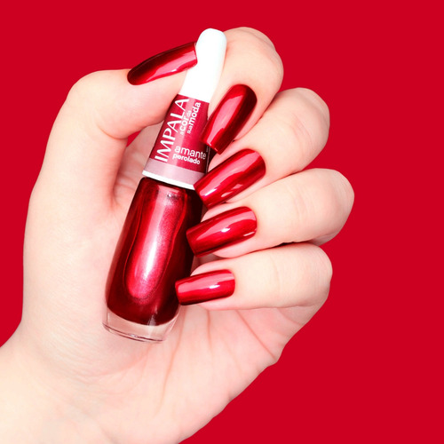 Esmalte Impala Amante Perolado Vermelho Longa Duração