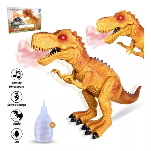 Brinquedo Dinossauro T-Rex Solta Fumaça com Luz e Som - SETOR STORE