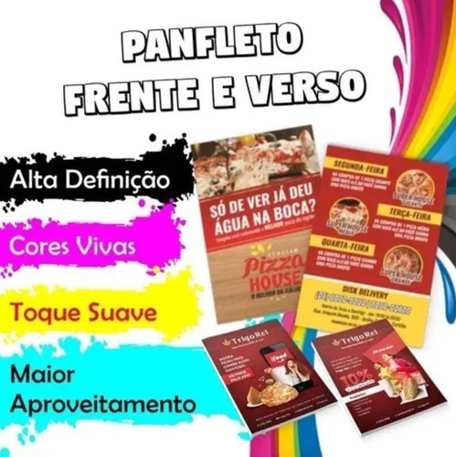 2500 Panfletos Para Restaurante Frente E Verso