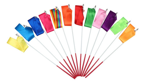. 12 Fitas Coloridas De Ginástica Rítmica, 4 M, Para Dança