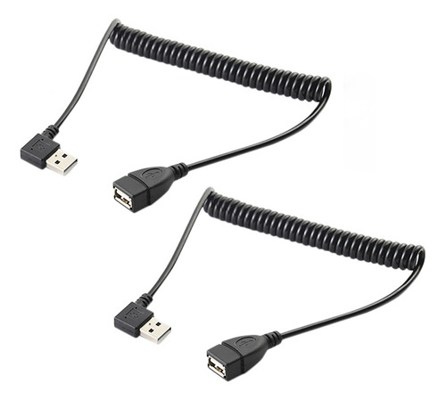 Cable De Extensión Usb 2.0 Con Resorte De Datos, Codo De 90