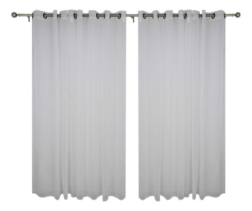 Set 2 Velos Jazmin  Monaco 140x220 Cm Blanco