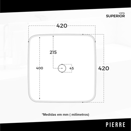 Cuba Louça Pierre Apoio Preta Inowar Banheiro C/ Válvula De Click