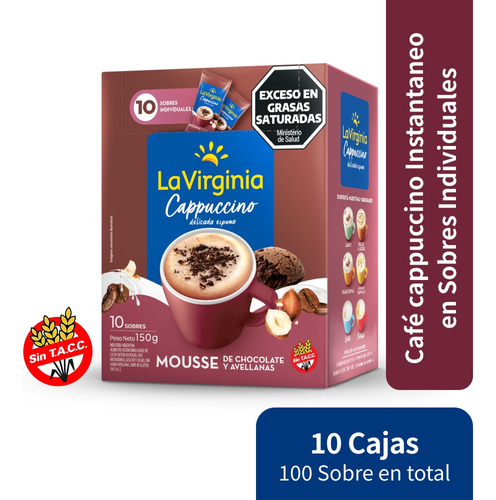 La Virginia Cafe En Saquitos Cappuccino Chocolate X 10 Cajas