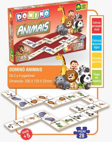 Kit 4 Jogos Quebra Cabeça Dominó Dinossauros Bingo Cores