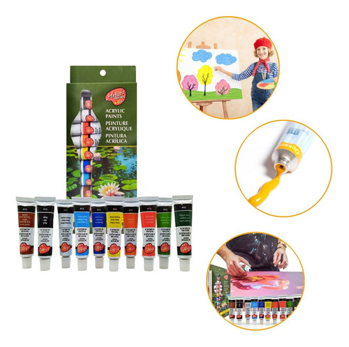 Pinturas Acrílicas Profesionales X10 Unidades Set Completo