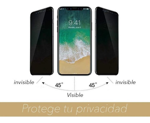 Imagen 2 de 7 de Vidrio Templado Antiespia Compatible iPhone XS Max