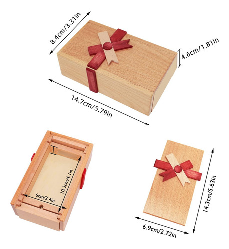 Caja De Rompecabezas Mágica De Madera Con Compartimento Ocul