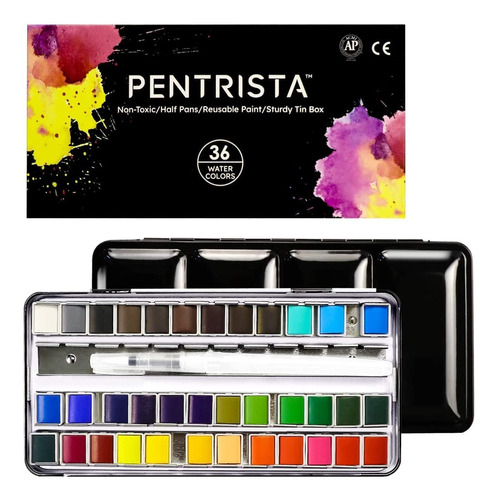 Set De Acuarelas, 36 Colores Premium Medias Cajas De Ac...