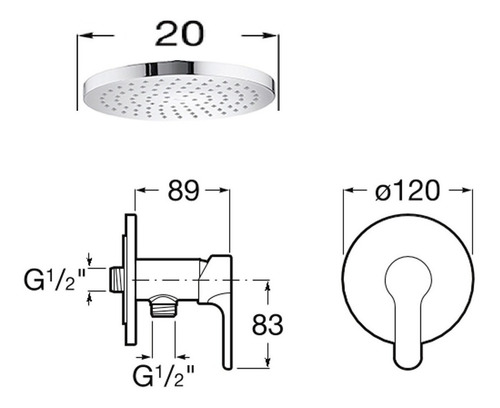 Imagen 2 de 5 de Combo Griferia Roca L20 Embutir Lavatorio Alto Bidet Ducha P