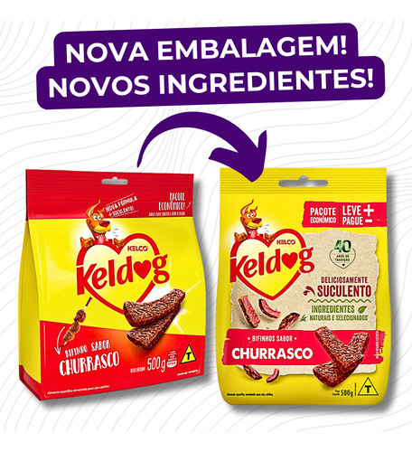 Kit 3 Bifinho Keldog Sabor Churrasco Para Cães 500g Kelco