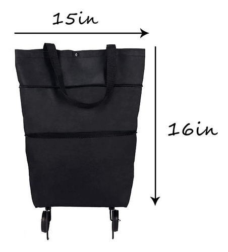 Bolso Plegable Ruedas Carrito Compras Bolsa Reutilizable