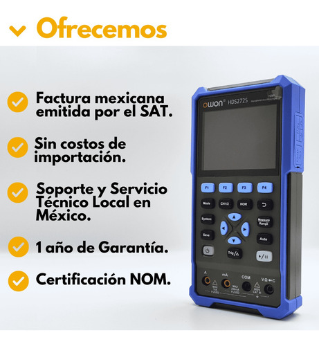 Owon Hds272s Osciloscopio + Multímetro 70mhz + Gen.función