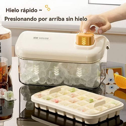 Bandeja Para Cubitos De Hielo Caja Doble Capa Con Tapa, Pala