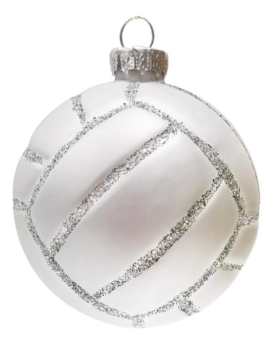 Esfera De Navidad Diseño Pelota De Voleibol Color Blanco