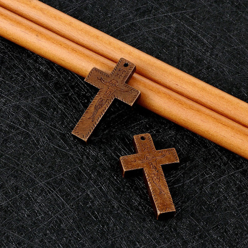 - 10 Colgante Madera Hecho A Mano Jesús Cruz Crucifijo