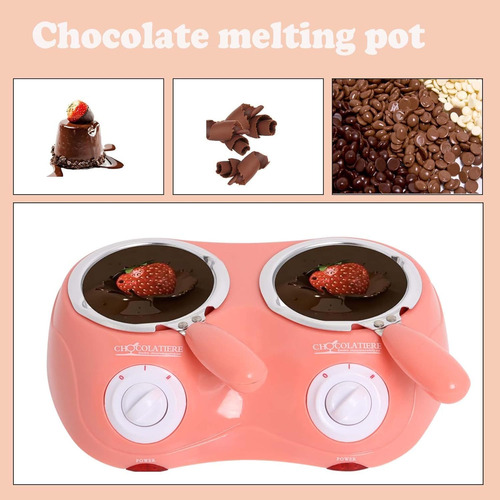 Juego De Ollas Eléctricas Para Fundir Chocolate Rosa