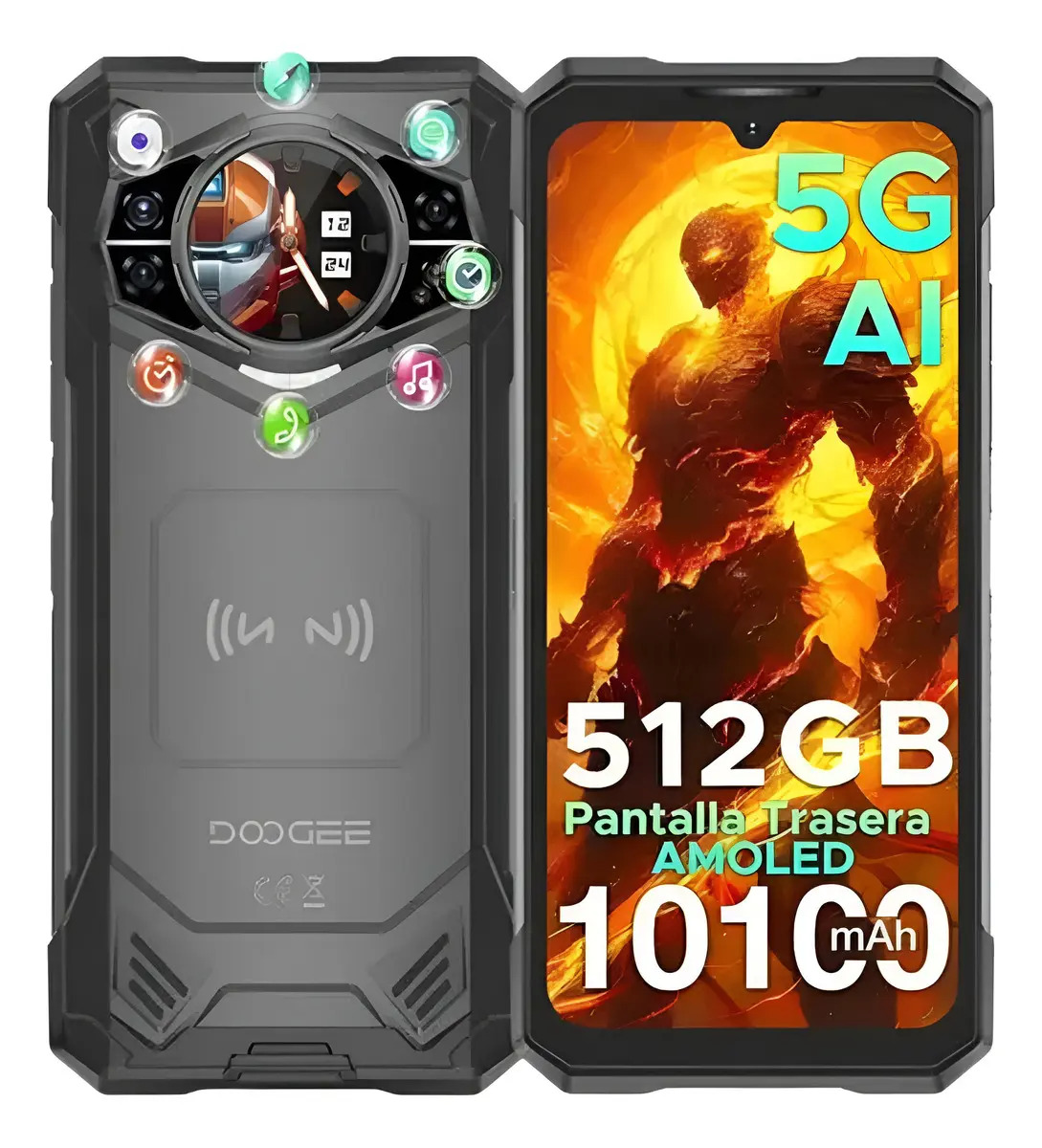 Doogee S200x 32/512gb Robusto 5g Camera Noturna Resistente Agua E Queda Preto