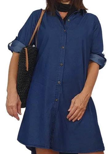 Vestido Camisero Jean Talles Grandes Moly