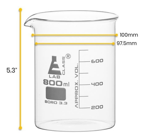 Vaso Graduado De Vidrio 600ml Eisco