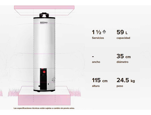 Calentador De Depósito Calorex Maximus G-15 1-1/2serv Gas Lp