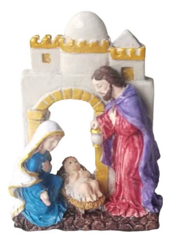 Estatuilla De Home Deor Joseph Jesus Mary Para 7cmx3.5cmx9cm