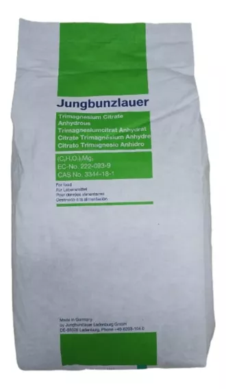 Citrato De Magnesio, Grado Alimenticio, Jungbunzlauer 20 Kg