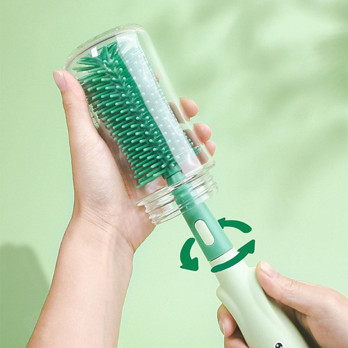 Un Cepillo Portátil Para Lavar Y Limpiar Biberones Para Chup