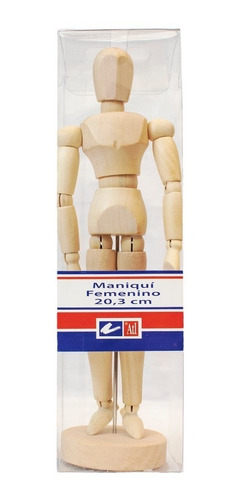 Imagen 2 de 7 de Maniquí Femenino Para Dibujo 20.3 Cm Madera Flexible