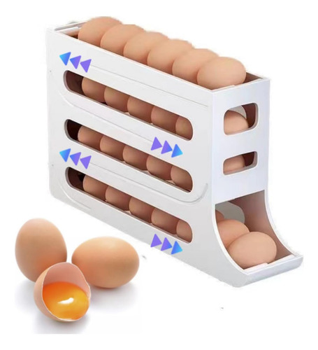 Soporte Para Huevos De 30 Huevos De 4 Niveles Blanco