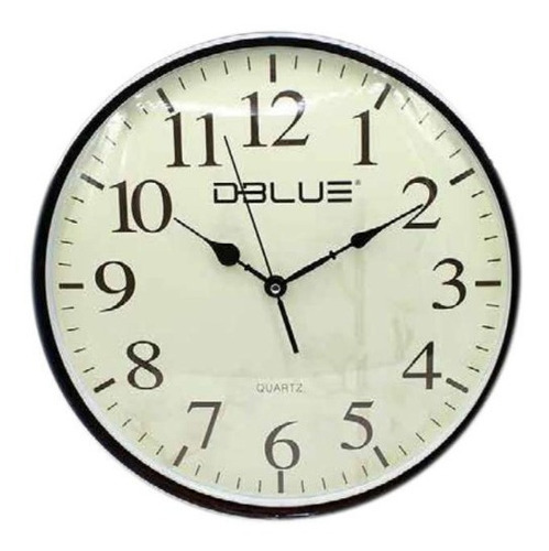 Reloj De Pared 15 Pulgadas Diseño Clásico - Ps Color de la estructura Negro Color del fondo Beige