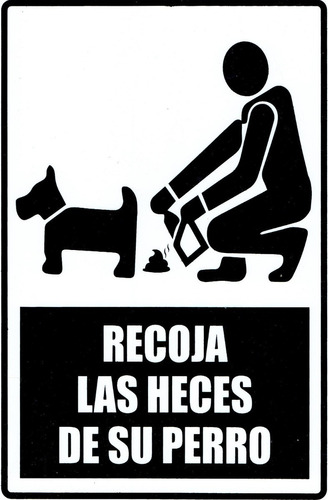 6 Letreros Recoja Las Heces De Se Perro 30cm X 20cm