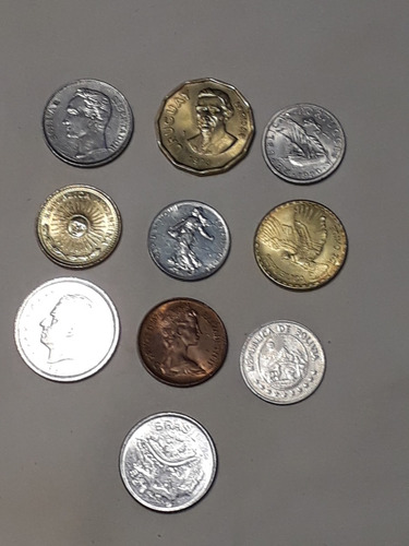 Monedas Mundiales Internacionales X 10 Distintos Paises Lo5