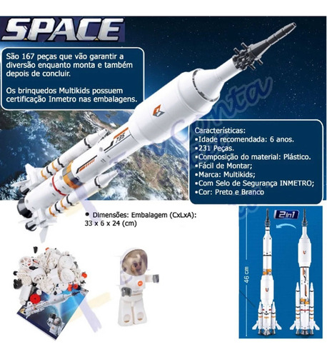 Blocos P/ Montar Sluban Foguete Espacial B0735 - Br1033